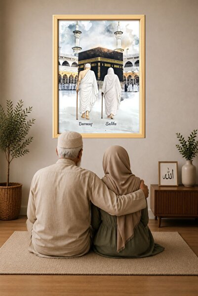 benden olsun Babalar Günü Hediyesi Kişiye Özel İsimli Hac Umre Temalı Çift Fi...