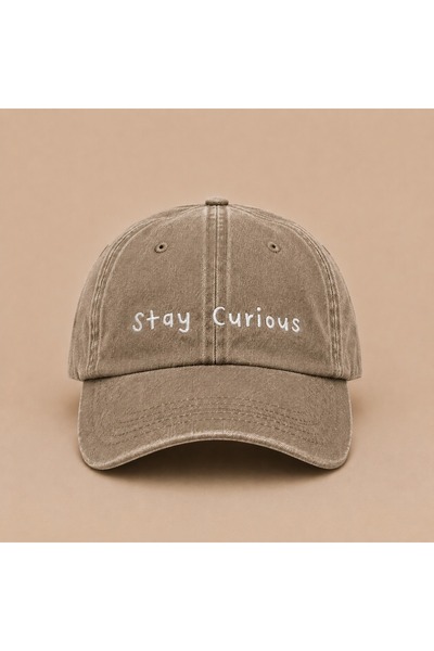 WeavedCo Stay Curious (Stay Curious) Written Vintage Washed Hat