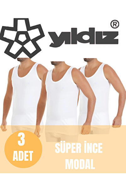 CHARM Yıldız 3-Pack Men's Super Thin Modal Fabric Summer Cool Undershirt