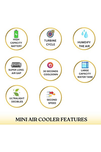 ARABIQO Mini Air Conditioner Fan with Humidifier Mist Cooler, Portable USB Rechargeable Cooling Fan, 2-Speed Personal Air Cooler with 1800mAh Battery for Home Office Dorm Car Travel