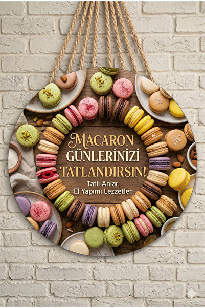 Mayeka Macaron Temalı Pastaneler Tatlıcılar Restoranlar İçin Ahşap Duvar Kapı...