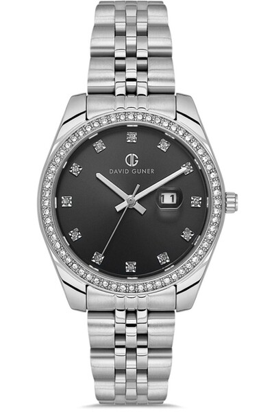 DAVID GUNER Dg-8832La-A2 Concave Calendar 3 Atm Water Resistant Metallic Colo...