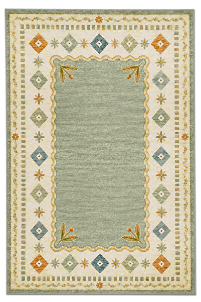 Rugs Modern Halı SDTAMOR Turkuaz Geleneksel Tema Desenli Modern Dokuma Taban ...