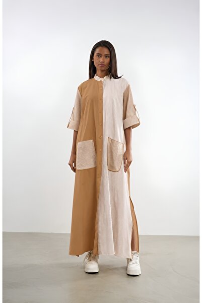 HANIQA Belted Shirt Dress with Pockets |   25287 |   44-50
