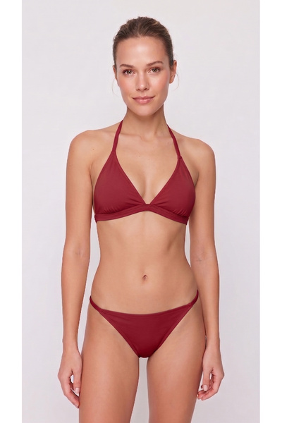 salisman Maitai Kadın Kırmızı Bikini Takımı - Dolgusuz(Pedli) Üçgen Bikini Seti