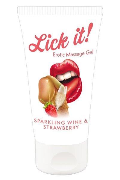 LICK το! Προϊόν Μασάζ Υδατοδιαλυτό 50 ml – Γεύση Φράουλα/Σέκτ – Για ένα ερωτι...
