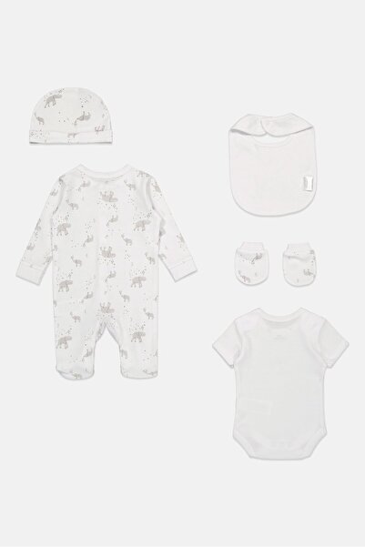 Rock A Bye Baby Boutique طقم للأولاد الصغار مكون من 5 قطع: بودي سوت بطبعات جرافيك ومريلة، متعدد الألوان