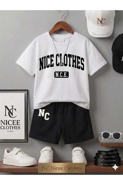 NC Nicee Clothes LETNJA DEČJA MAJICA I KRATKE HLAČE UNISEKS (CRNA NICECLOTHES...