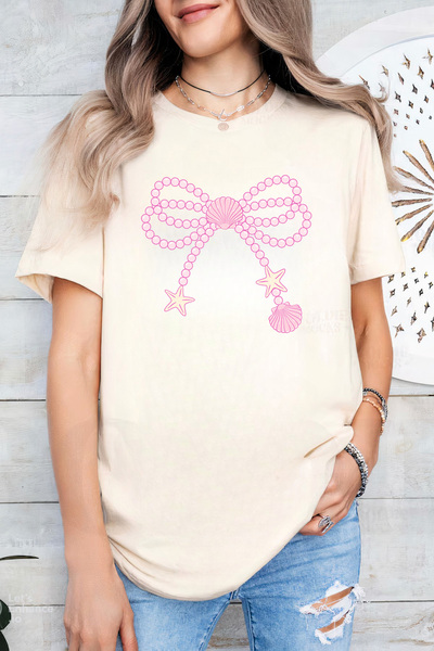 Sarah's Boutique Women's T-shirt – 100% cotton – Pearl Bow