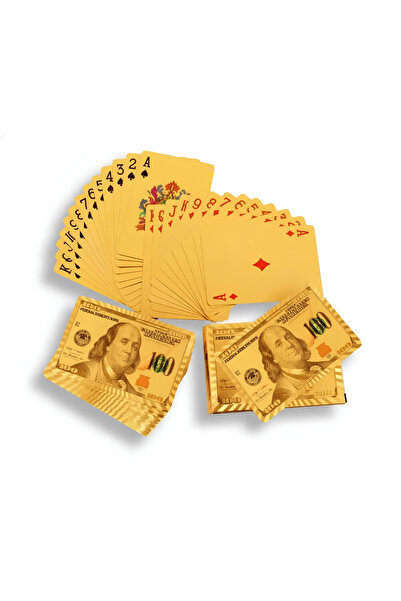 Baby Planet Luxury Gold Foil Us Dollar Playing Cards