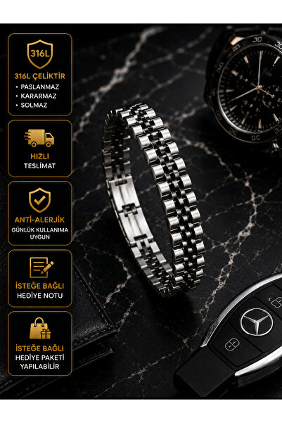 PURE BERRY Men's Vip Steel Bracelet 316L Stainless
