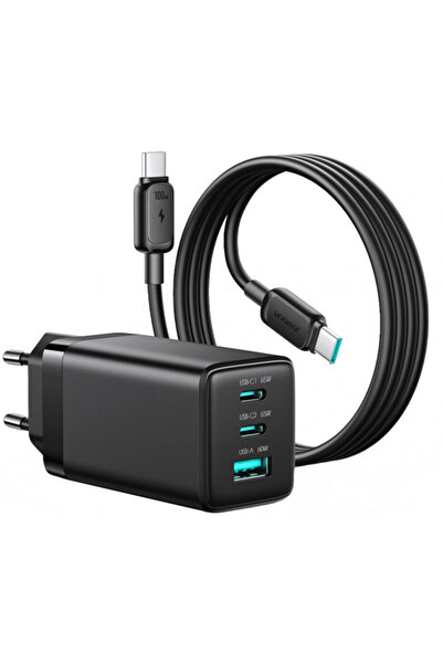 Joyroom Incarcator Retea Cu Cablu USB-C JR-TG10, 65W, 3.25A, 1 x USB-A - 2 x ...