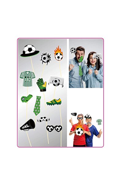 MP Mirific Party Top Bottom Set of 12 photo prop templates, football, green &...