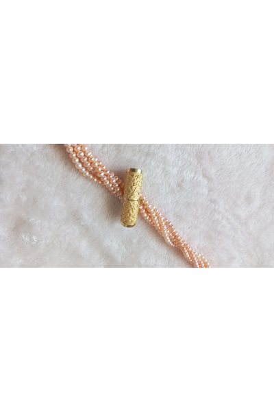 incihanem Somon Kum İnci Kolye 3-4 MM 5 Dizi 35 cm İnce