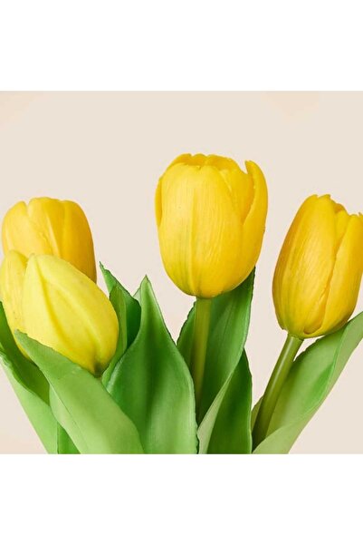 Deco Tulip 5-Piece Bouquet Flower - Yellow - 32 cm