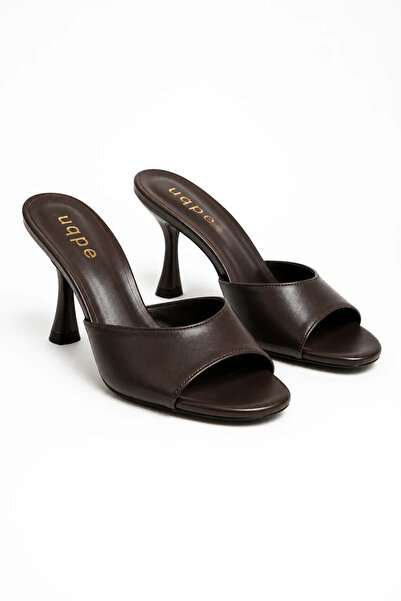 uqpe Liora Wide Single Strap Oval Toe Goblet Heeled Stylish Women's Slippers ...