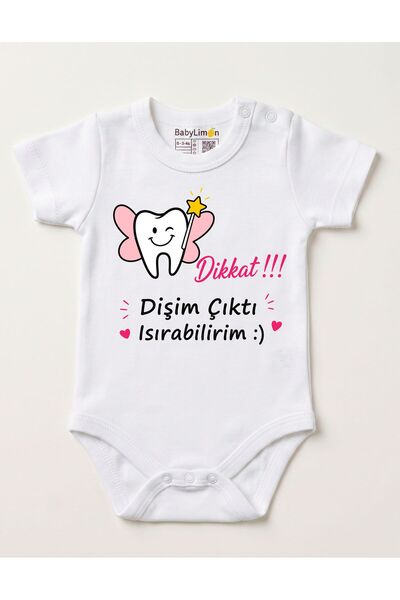 100% Cotton Tooth Wheat Teeth Out Baby Girl Gift Organic Printed Snapsuit Body