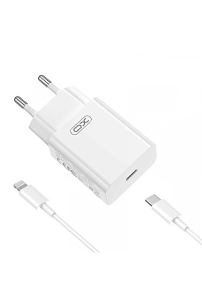 XO Design Mains Charger With Lightning Cable L126, 20W, 3A, 1 x USB-C, White