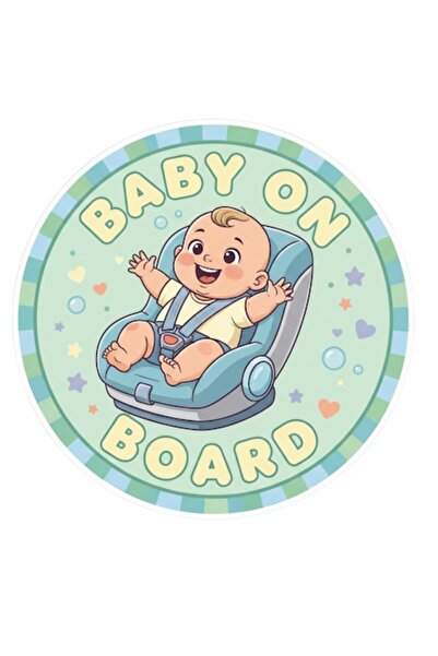 Oracal Autocolant auto rezistent, Bebeluș la bord, băiat în scaun auto, 15cm