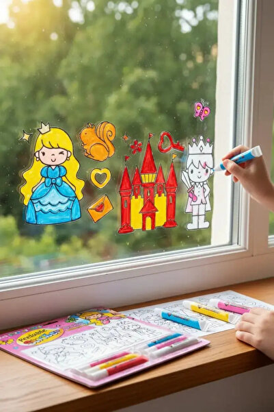 Miniso مجموعة أموس كام للرسم على الزجاج - ملصق قابل للتقشير - مجموعة أنشطة إب...