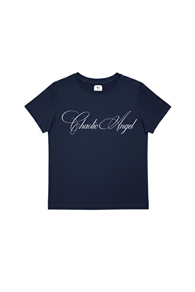 WHITE OF CREATIVE Kadın Chaotic Angel Yazılı Baskılı Baby Tee