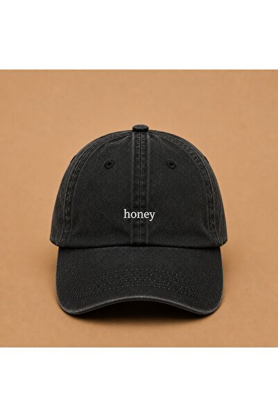 WeavedCo قبعة كيب مطرزة بتصميم Honey (Tatlım) قابلة للغسل بتصميم عتيق