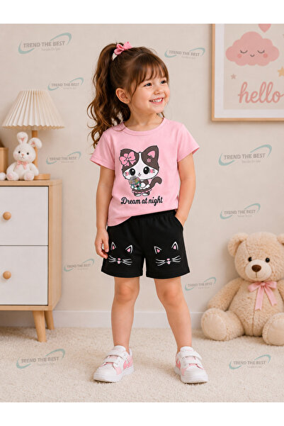 TREND THE BEST Trendin En İyisi Set de pantaloni scurți negri pentru fete cu ...