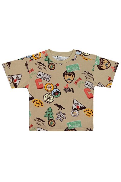 Civil Boys Štampana majica za uzrast 2-5 godina - bež