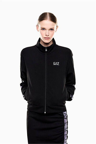 EA7 Kadın Fermuarlı Sweatshirt Siyah