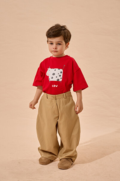 Fahhar Kids Barrel Pants Camel