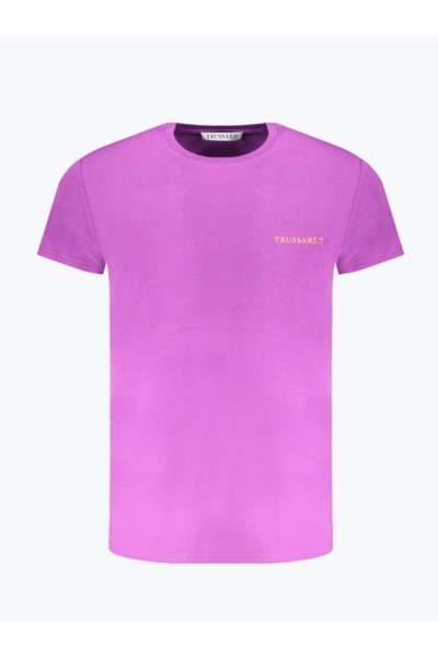 Trussardi Tricou bărbătesc cu guler rotund, din bumbac, Violet, 2XL