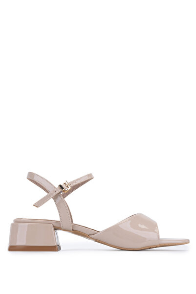 Tamer Tanca Women's Faux Leather Beige Heeled Shoes