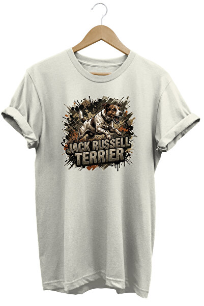 WİDİ Unisex Jack Russell Printed T-Shirt - Hunter Dogs Series Crew Neck Cotto...