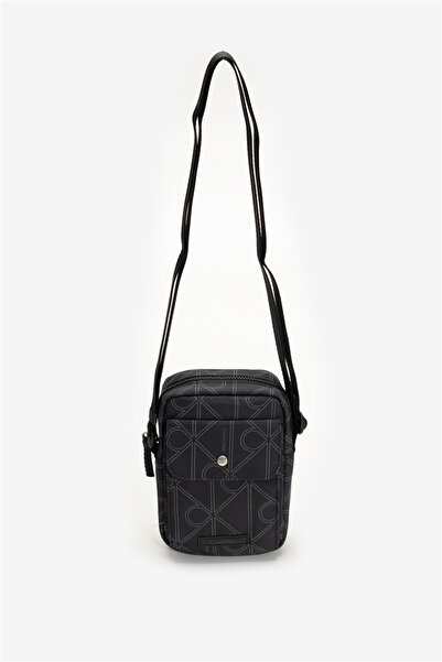 Calvin Klein Printed Emblem Aop Nylon Slim Re Erkek Reporter Çanta Gri