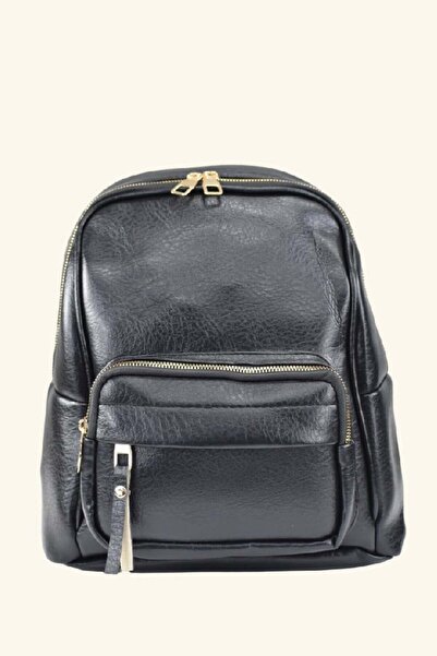 birizmoda Women's Soft Classa Leather Backpack - Black