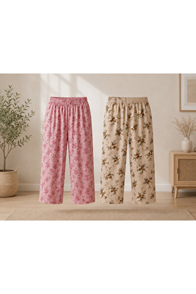 Serena Set 2 pantaloni pijama damă 3/4 ,culoare -multicolor
