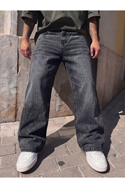 WKM Men's Baggy Washed Denim Jean Pants