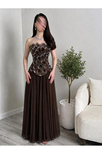Mar style Women's Sleeveless Floral Embroidered Dress with Luxurious Chiffon ...