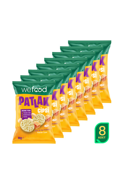 Wefood Ballı & Yer Fıstıklı Patlak Cipsi 60 g 8'li