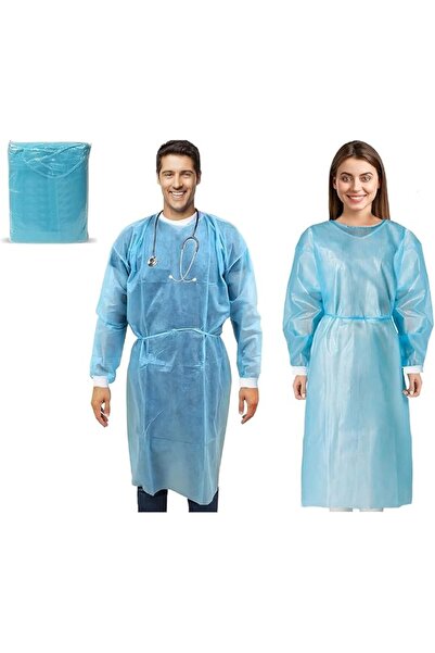 Generic 5Pcs Disposable Isolation Gowns Pack – Level 2 PPE, Blue Knee-Length ...