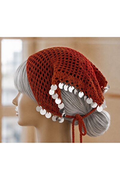 Vipfoni Hair-Refreshing Sequined Mesh Hand-Knitted Bandana
