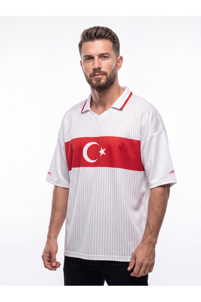 Jordanred Heavy Weight Oversize Türkiye Milli Takım Forması, Beyaz