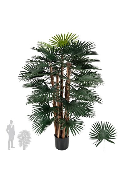 Roberto Rossi Palmier artificial H120cm Rhapis excelsa cu 56 frunze