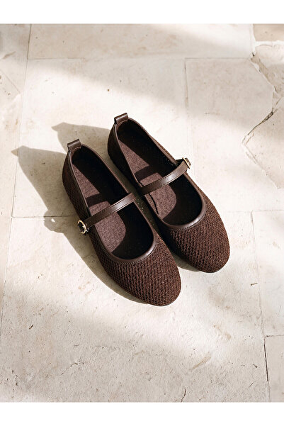 LC Waikiki Lcw Steps Brown Girls' Ballet Flats with Nevavm Difference