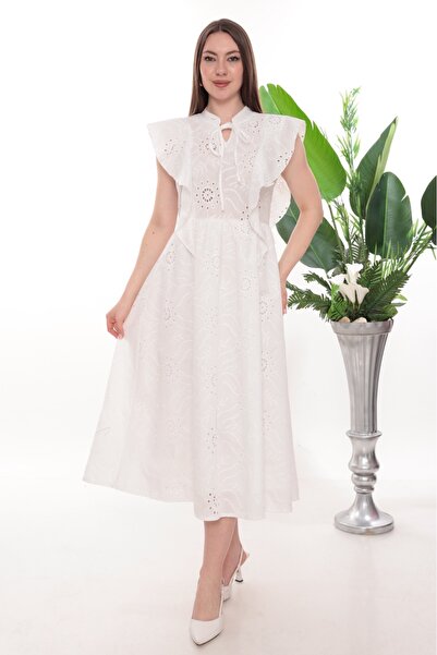 etselements Luna Fisto Deta Alya Embroidered Midi Dress