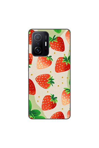OEM Case compatible with Xiaomi Mi 11T, Mi 11T Pro Silicone Gel Tpu Strawberr...
