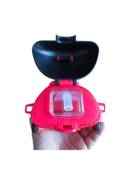 teknohediye 550 ml Ladybug Children's Water Bottle Tritan Bpa-Free Lightweight Design with Strap and Straw Children's Water Bottle 3 Years+