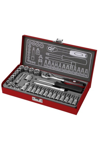 Extol Set of 31 socket wrenches, Extol, with 1/4" ratchet, CrV