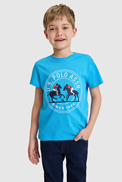 U.S. Polo Assn. تي شيرت للأولاد باللون الأزرق الكوبالت 50327036-VR077