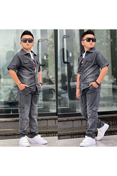 Lucky kidswear Printed 3-Piece Men's Jeans Suit